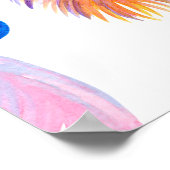 Waterverf schedel, geïsoleerd op wit poster (Hoek)