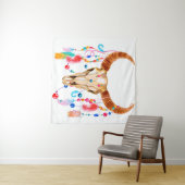 Waterverf schedel, geïsoleerd op wit wandkleed (In Situ (horizontaal))