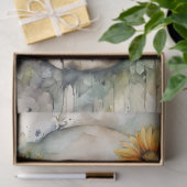 Waterverf Schedel met Wildflowers Decoupage Tissuepapier (Geschenk)