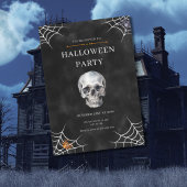 Waterverf Schedel & Spinnenweb Halloween Kaart