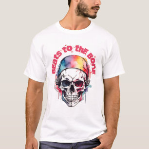 waterverf schedelaangezicht t-shirt