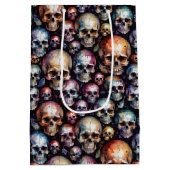 Waterverf schedels op zwart medium cadeauzakje (Achterkant)