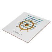 Waterverf SCHEEPSWIEL Kuststrand MARGATE Tegeltje (Zijkant)