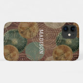 Waterverf Schelp Zeevaart Houten Gepersonaliseerd Case-Mate iPhone Case (Achterkant (horizontaal))