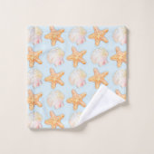 Waterverf schelpen en waterbad bad handdoek (Wasdoekje)