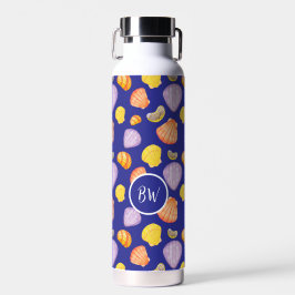 Waterverf schelpen geïsoleerd monogram waterfles