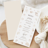 Waterverf Schelpen Parels Strand Nautilus Trouwen Menu