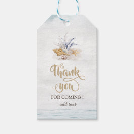 Waterverf Schelpen,Zee Cadeaulabel