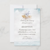 Waterverf Schelpen,Zee Receptie Kaart (Voorkant)