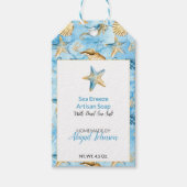 Waterverf Schelpen & Zeesterren 🌊 Strand Thema Ze Cadeaulabel (Voorkant)
