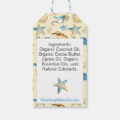 Waterverf schelpen & zeesterren 🌊 Strand Theme Ze Cadeaulabel (Achterkant)