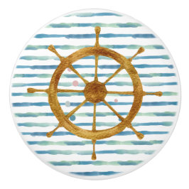 WATERVERF SCHEPEN WIEEL NAUTIEKE VACATIE KERAMISCHE KNOP