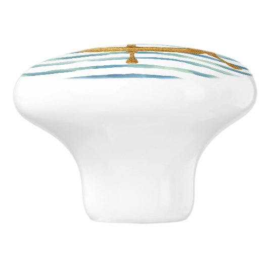 WATERVERF SCHEPEN WIEEL NAUTIEKE VACATIE KERAMISCHE KNOP (Zijkant)