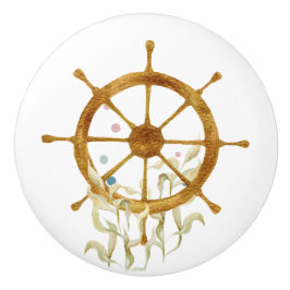 WATERVERF SCHEPEN WIEL KUNNEN NAUTISCH VACATIEBEDR KERAMISCHE KNOP