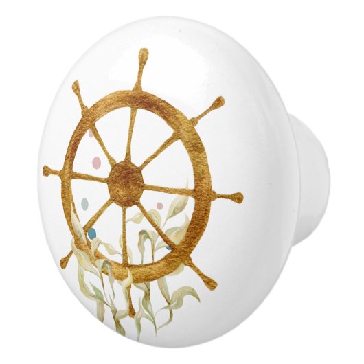 WATERVERF SCHEPEN WIEL KUNNEN NAUTISCH VACATIEBEDR KERAMISCHE KNOP (Rechts)