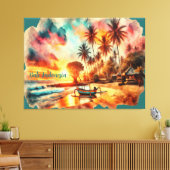 Waterverf schets Bali Indonesië Tropisch | Canvas Afdruk (Insitu (Woonkamer))