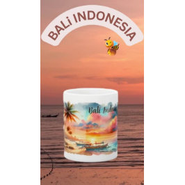 Waterverf schets Bali Indonesië Tropisch | Koffiemok
