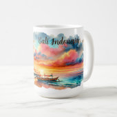 Waterverf schets Bali Indonesië Tropisch | Koffiemok (Voorkant rechts)