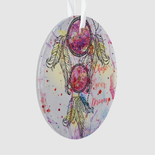 Waterverf-schets Dreamweaver "Chase your Dreams" Ornament (voorkant)