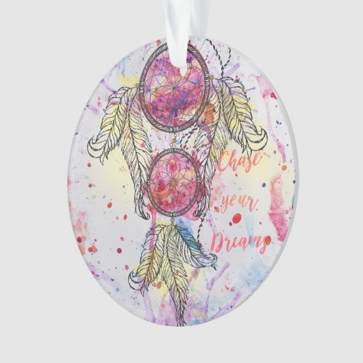 Waterverf-schets Dreamweaver "Chase your Dreams" Ornament (voorkant)