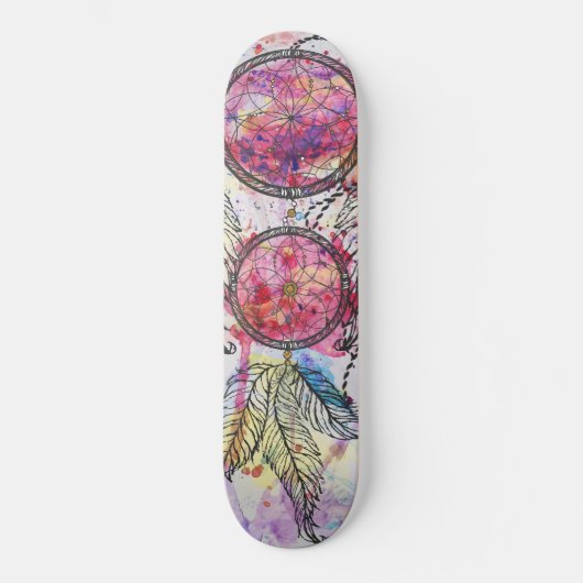Waterverf-schets Dreamweaver "Chase your Dreams" Persoonlijk Skateboard (Voorkant)