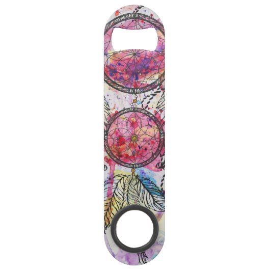 Waterverf-schets Dreamweaver "Chase your Dreams" Speed Flessenopener (Achterkant)