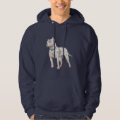 Waterverf Schets Pit Bull Dog Hoodie (Voorkant)