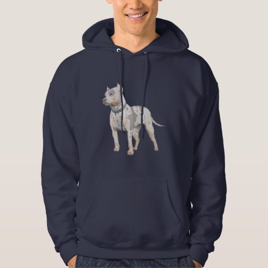 Waterverf Schets Pit Bull Dog Hoodie (Voorkant)