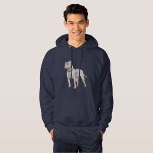 Waterverf Schets Pit Bull Dog Hoodie