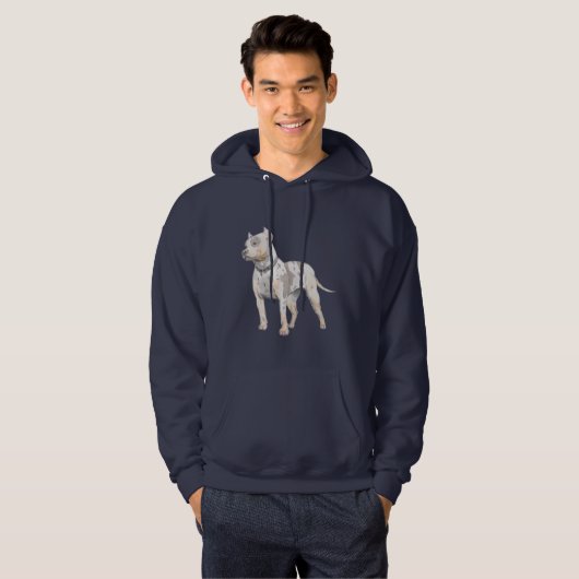 Waterverf Schets Pit Bull Dog Hoodie (Voorkant volledig)