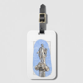 Waterverf schets van het standbeeld van Apollon Bagagelabel