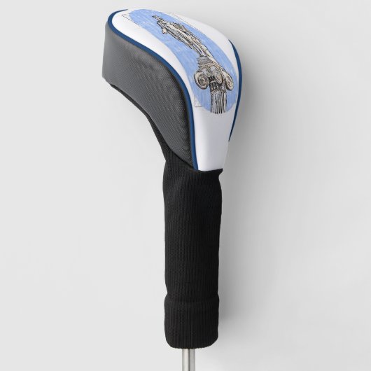 Waterverf schets van het standbeeld van Apollon Golfheadcover (Schuin)
