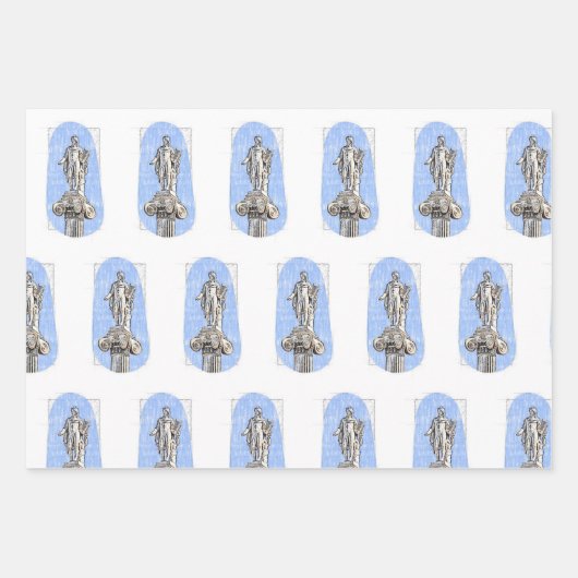 Waterverf schets van het standbeeld van Apollon Inpakpapier Vel (Voorkant 3)