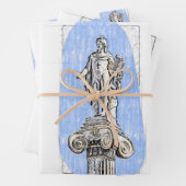 Waterverf schets van het standbeeld van Apollon Inpakpapier Vel (In situ)