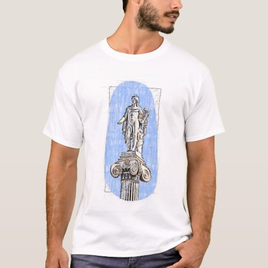 Waterverf schets van het standbeeld van Apollon T-shirt (Voorkant)