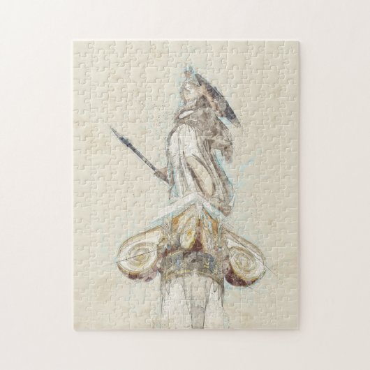 Waterverf Schets van het standbeeld van Athena Legpuzzel (Verticaal)