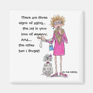 Waterverf schets Vrouw Drie tekens van ouder worde Magneet