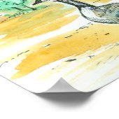 Waterverf Schetskunst in Canada Geese Blue Mountai Poster (Hoek)