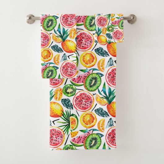 Waterverf schetste detailpatroon van Dragon fru Bad Handdoek (Insitu)