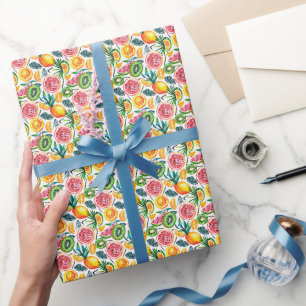 Waterverf schetste detailpatroon van Dragon fru Cadeaupapier