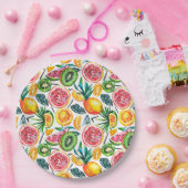 Waterverf schetste detailpatroon van Dragon fru Papieren Bordje (Feest)