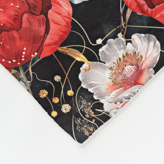 Waterverf schetste gedetailleerd patroon van heerl fleece deken (Hoek)