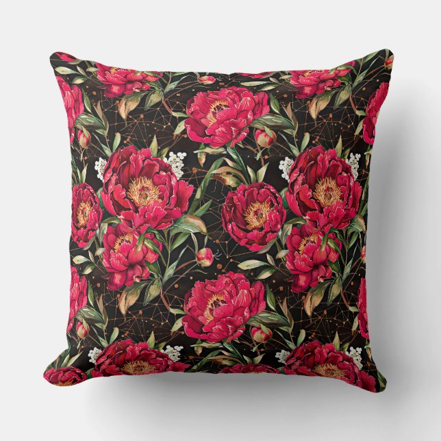 Waterverf schetste gedetailleerd patroon van heerl kussen (Voorkant)