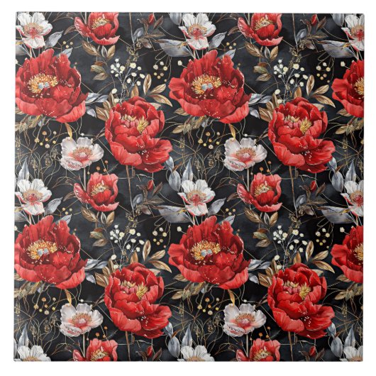 Waterverf schetste gedetailleerd patroon van heerl tegeltje (Voorkant)