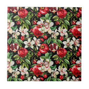 Waterverf schetste gedetailleerd sierpatroon van D Tegeltje