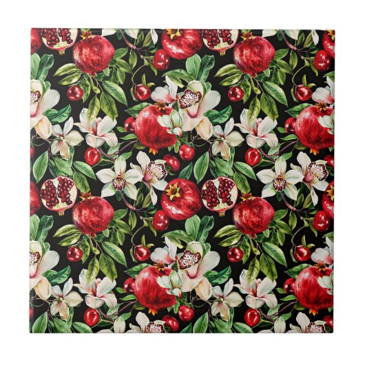 Waterverf schetste gedetailleerd sierpatroon van D Tegeltje (Voorkant)