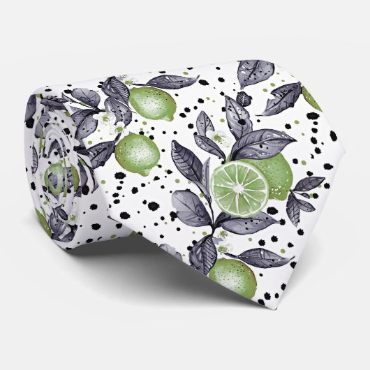 waterverf schetste gedetailleerd van groene blader stropdas (Opgerold)