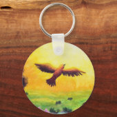 waterverf schilder adelaar die in opstand komt sleutelhanger (Voorkant)