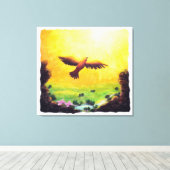 waterverf schilder  adelaar stijgend in lucht canvas afdruk (Insitu (Houten vloer))