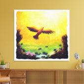 waterverf schilder  adelaar stijgend in lucht canvas afdruk (Insitu (Woonkamer))